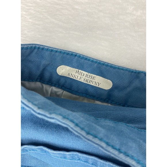 Seven 7 Womens‎ Mid Rise Ankle Skinny Blue Jeans Raw Hem Size 14 - Picture 16 of 16
